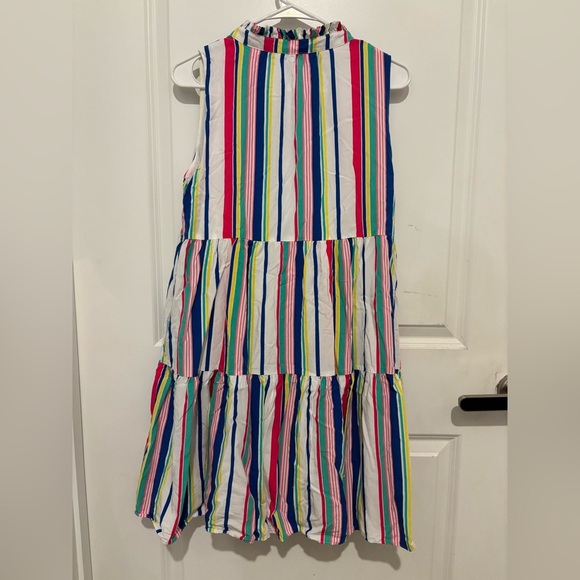 Duffield Lane | Pink and Green Tiered Sundress | Size Medium - Picture 5 of 6